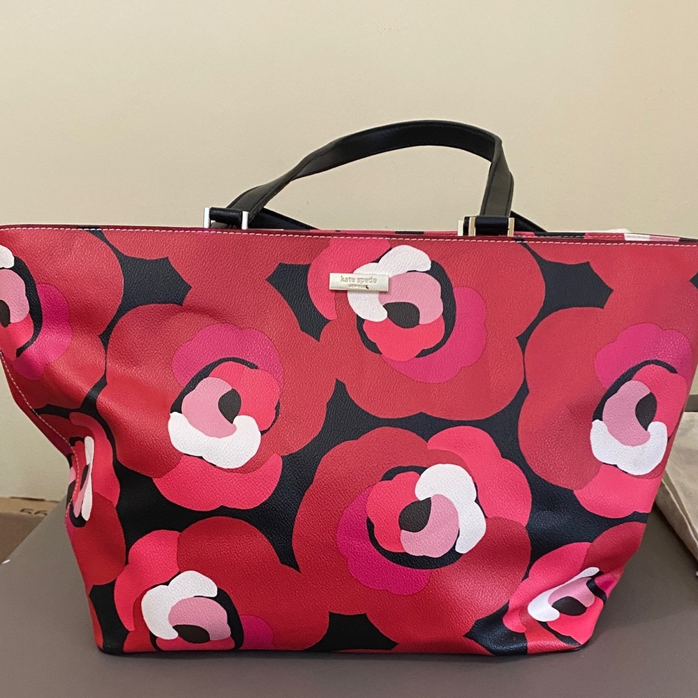 KATE SPADE LARGE SAFFIANO LEATHER POPPY TOTE